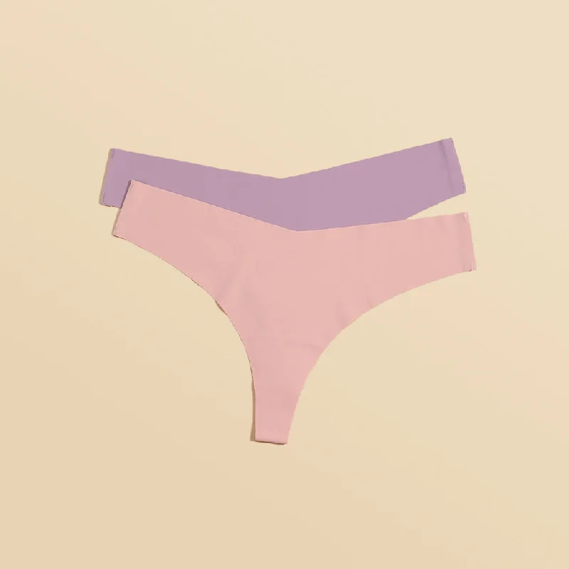 2 Pack Seamless Panties - Cheeky Low Rise Thong