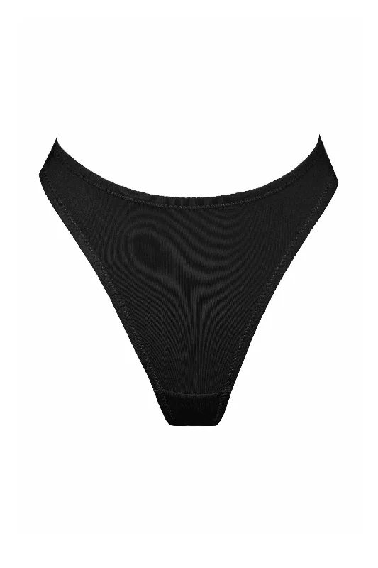 Aura black high waisted thongs