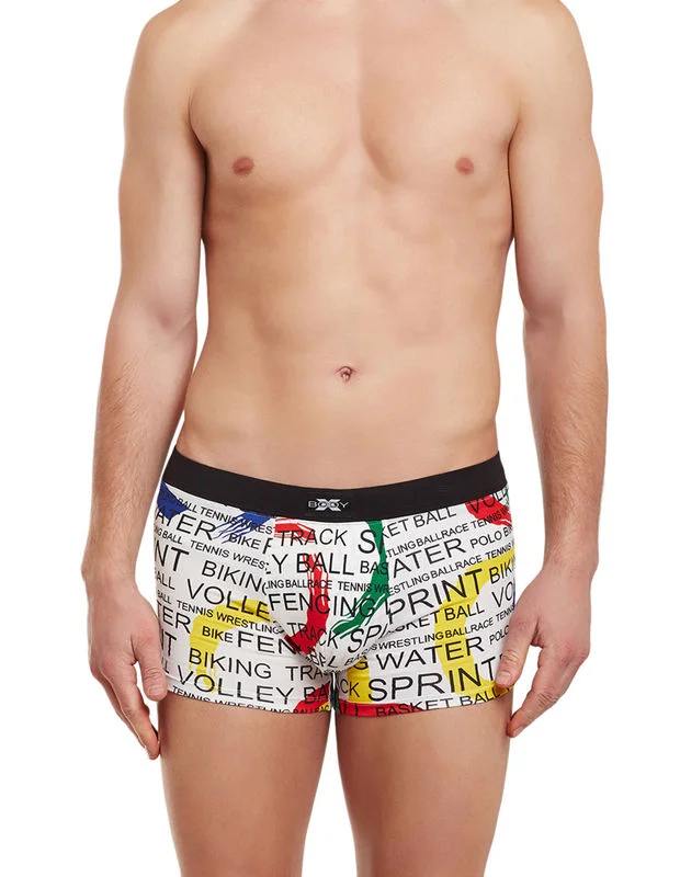 Body X Printed Trunks-BX06T White Print