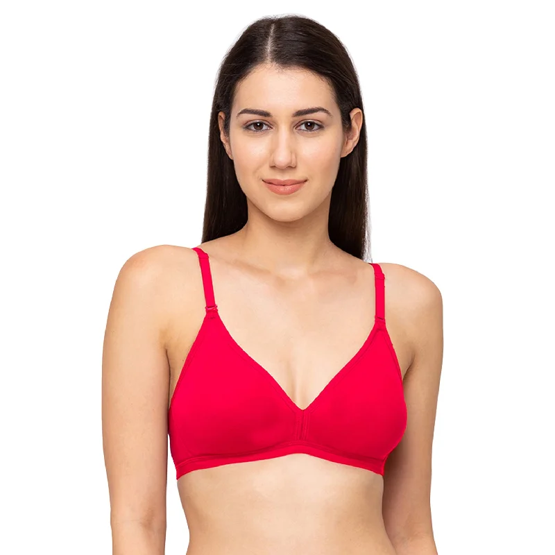 1029-Cotton Basics Plain Non Padded Non Wired Bra Red