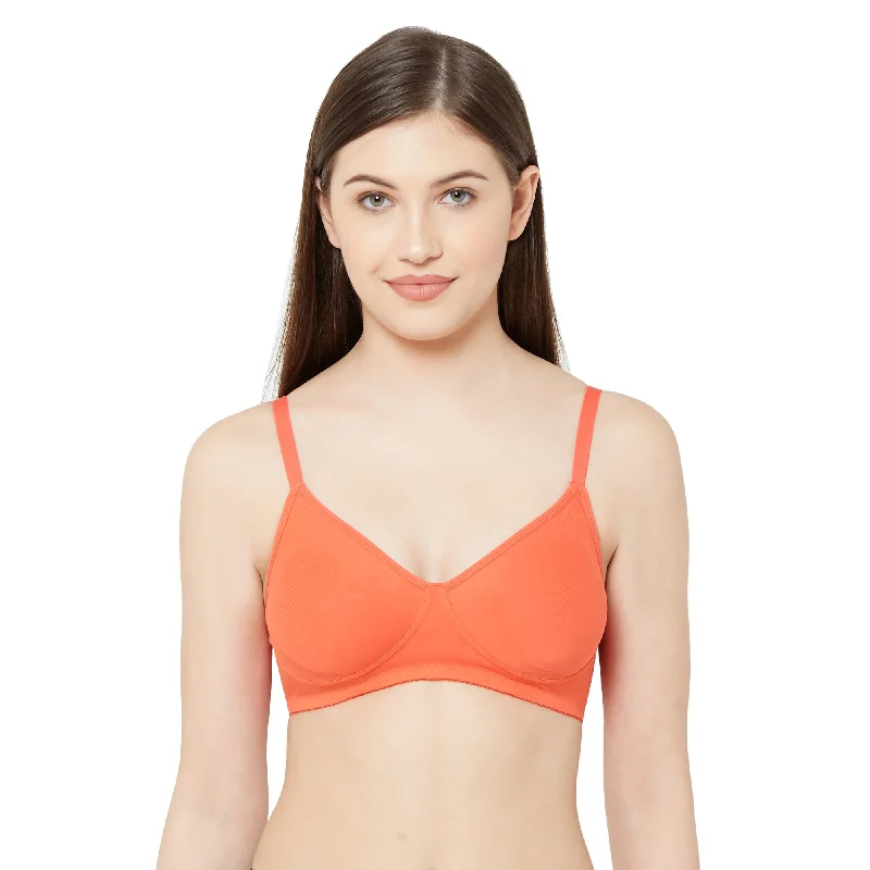 Sakhi - Plain Side Support Everyday Bra Tomato