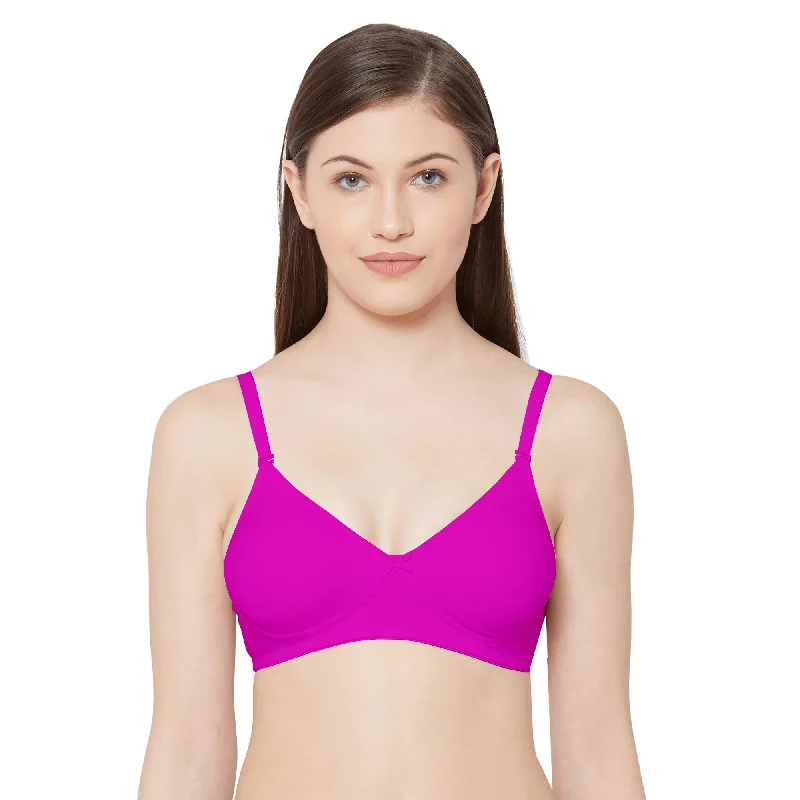 1030-Cotton Plain Bra-Lavender