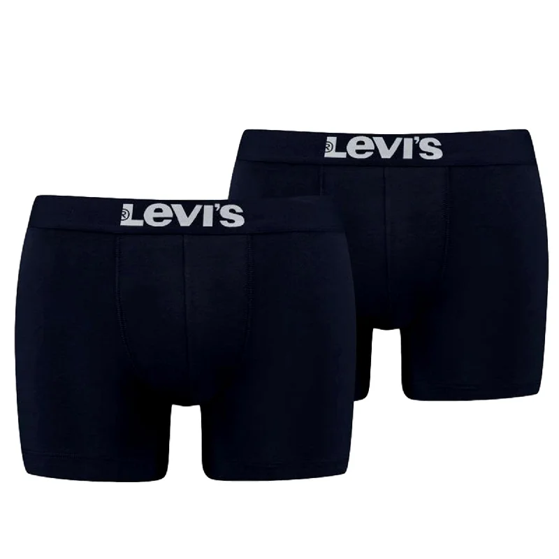 Levi's 2 Pack Solid Basic Boxer Brief - Navy