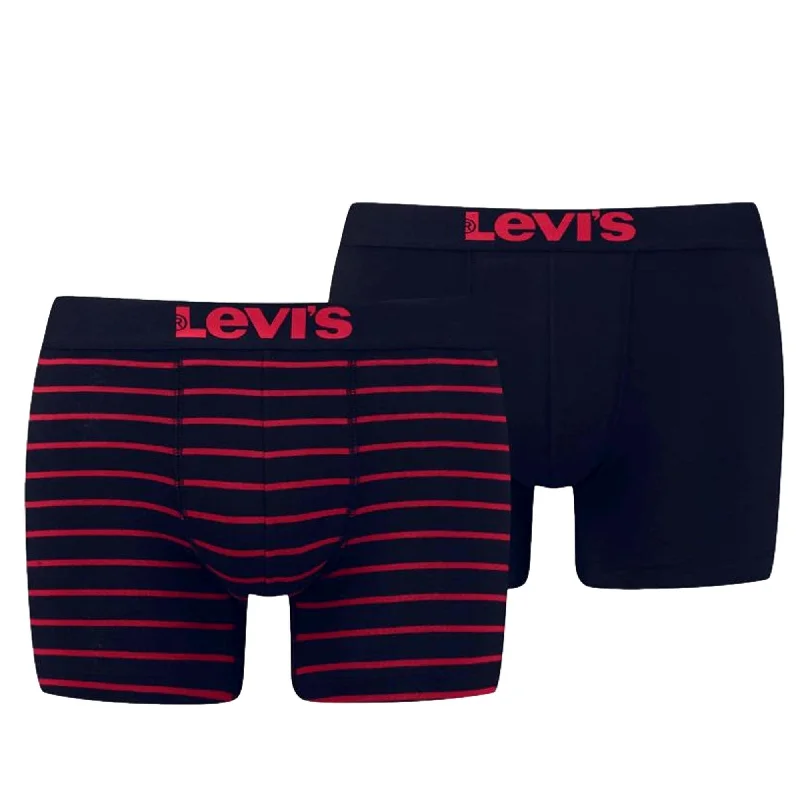 Levi's 2 Pack Vintage Stripe Boxer Brief - Red/Black