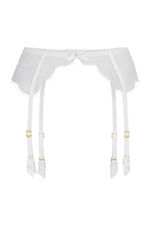 Lorna Lace Suspender - White