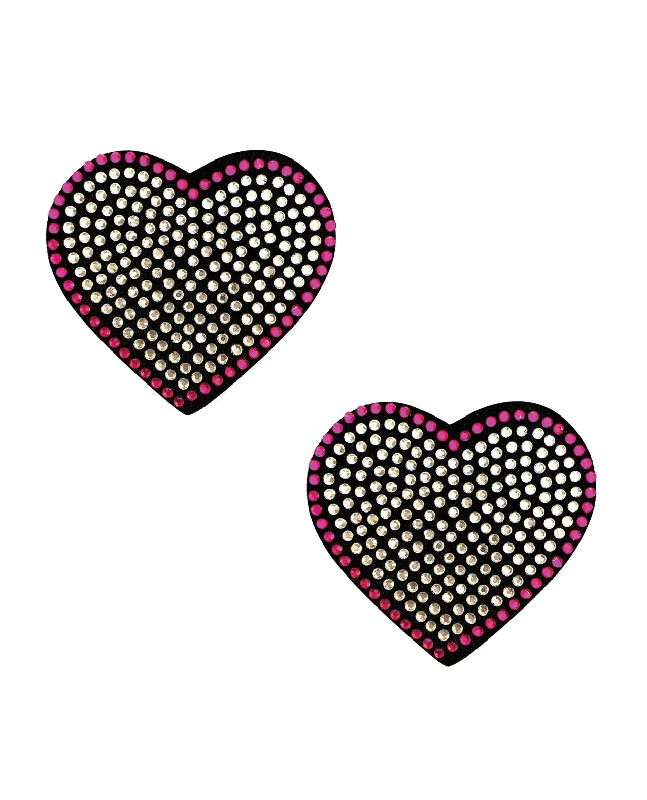 Burlesque Heart N' Soul Crystal Heart Pasties Pink/Clear