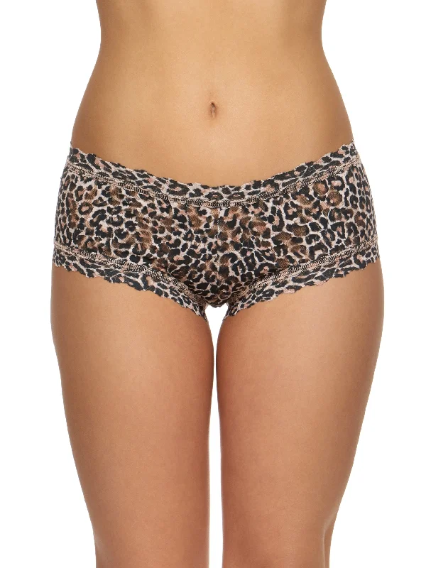 Printed Signature Lace Boyshort Classic Leopard