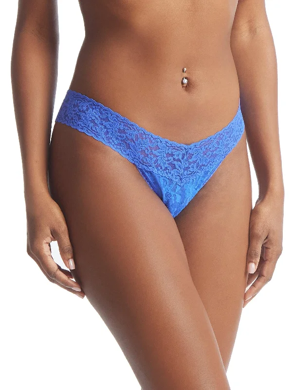 Signature Lace Low Rise Thong Blue Solace