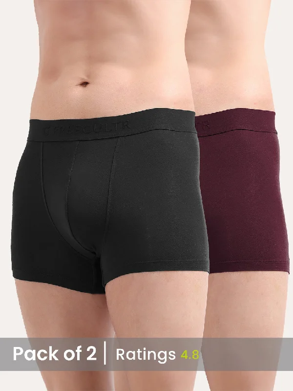 Men's Anti-Bacterial Micro Modal Trunk in Solid Waistband (Pack of 2)