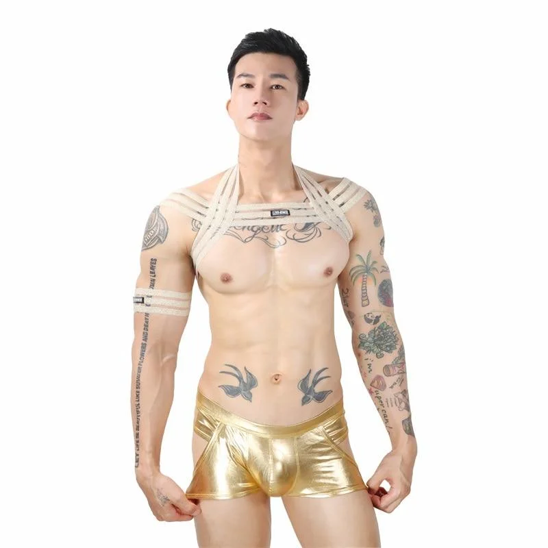 Waterfall Harness + Metallic Jock Briefs