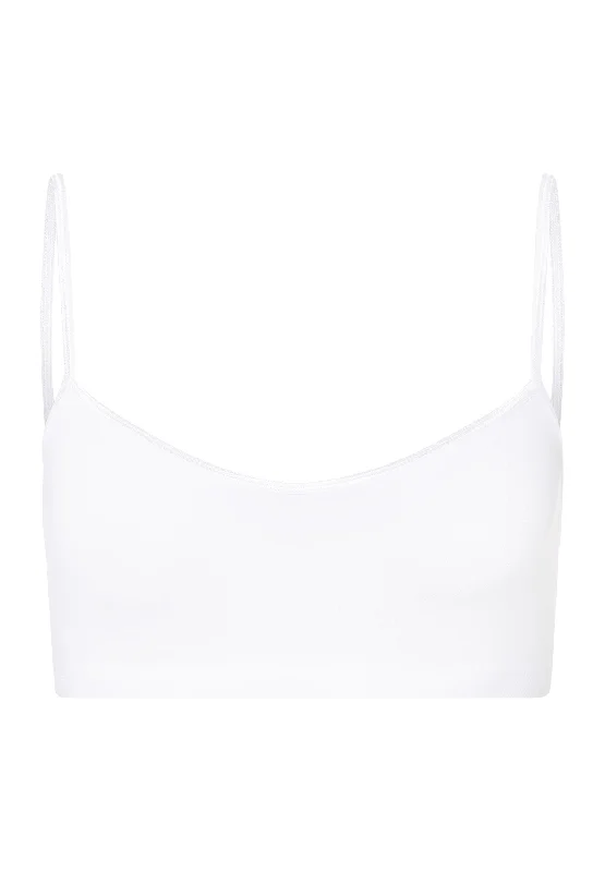 Touch Feeling Spaghetti Crop Top | White 71824-101