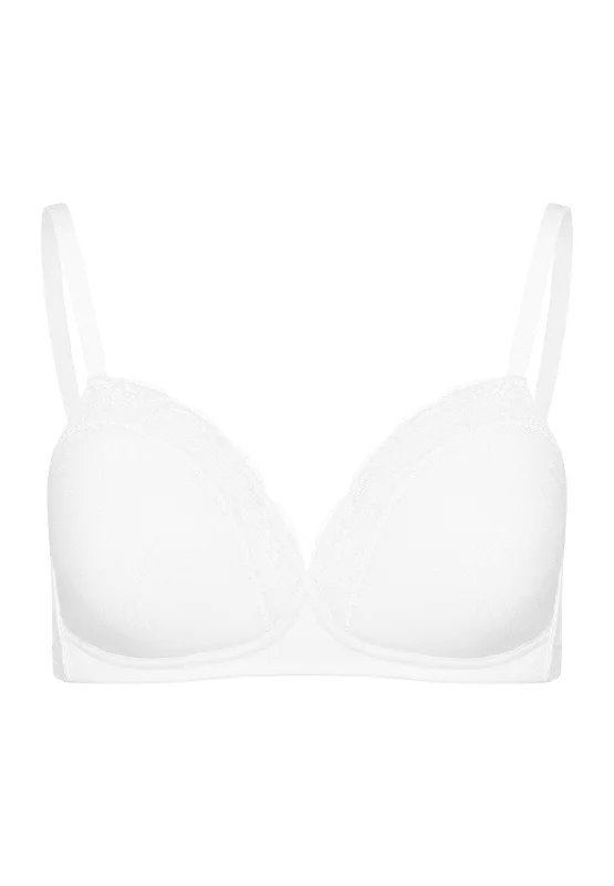 Cotton Lace Spacer Soft Cup Bra | White 72432-101