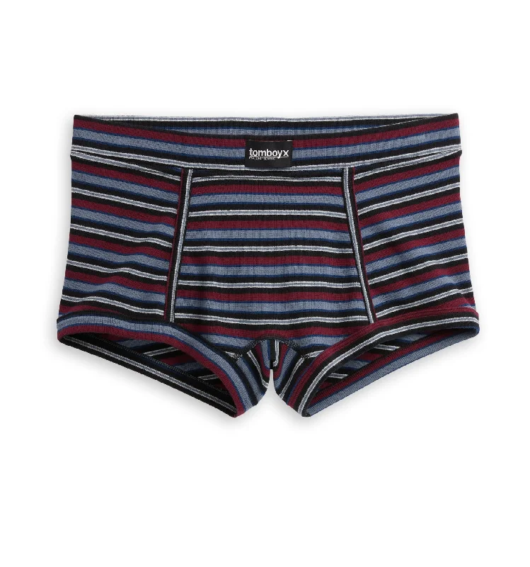 Organic Cotton Rib Boy Shorts - Nostalgic Stripe