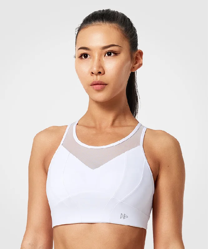 Power Mesh Racerback Padded Running Bra | Women's High Support Sports Bra