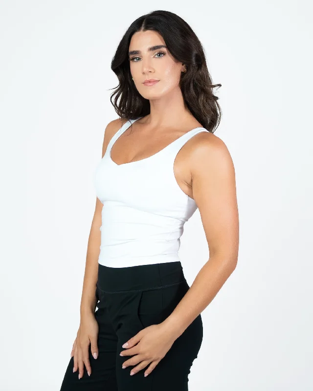 Skin Shakti Tank (Mid-Length) - White