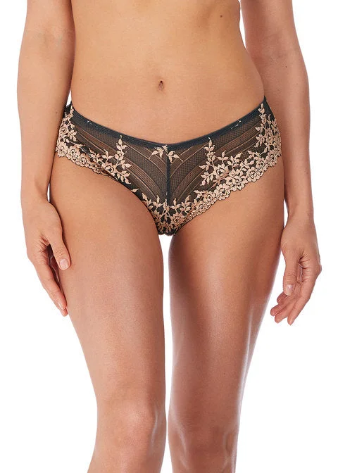 Wacoal Embrace Lace Tanga, Ebony / Shifting Sand